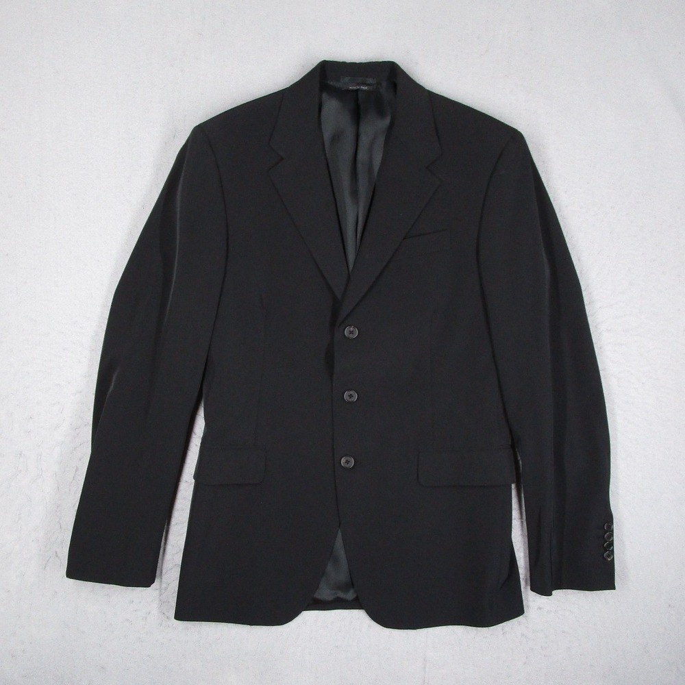 Prada Milano Suit Mens Black Stretch 48R Italy A8095 2 Piece 3 Button
